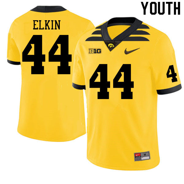 Youth #44 Luke Elkin Iowa Hawkeyes College Football Jerseys Sale-Gold - Click Image to Close